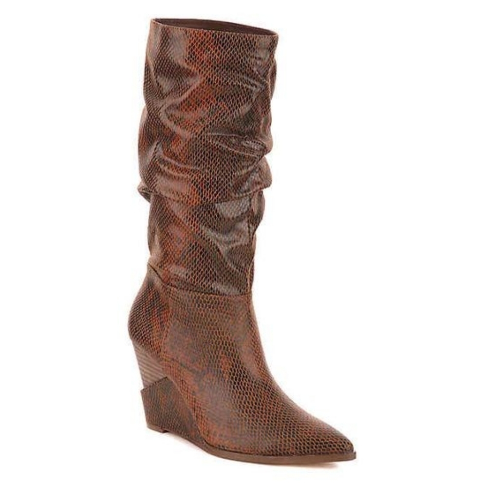 NIP Jessica Simpson Snakeskin Wedge Boots
